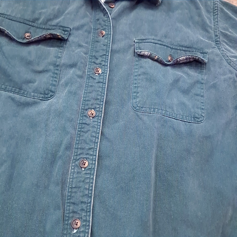 Vintage LL Bean Womens Hurricane Shirt Jacket sz M Medium Freeport green flannel - Picture 5 of 11